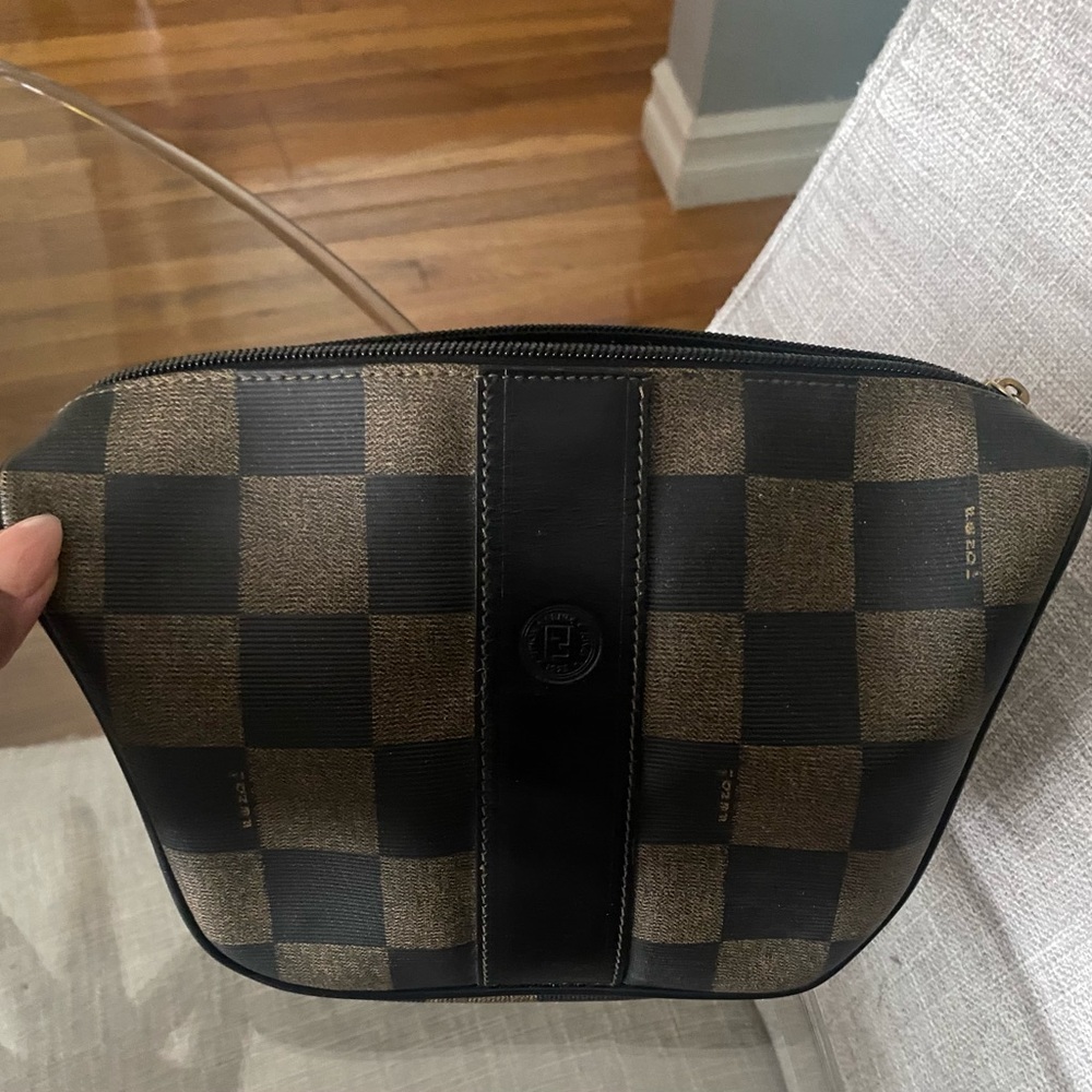 💼 Vintage FENDI Check Pattern Pouch/Crossbody